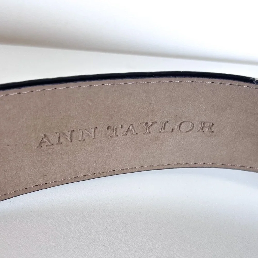 Ann Taylor 90s Croc Embossed Leather‎ Belt Womens L Chocolate Brown Boho Indie